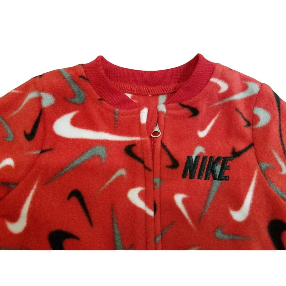 Nike Baby Boy Microfleece Sleep & Play Footed Coverall Red Sleepwear 6 Months